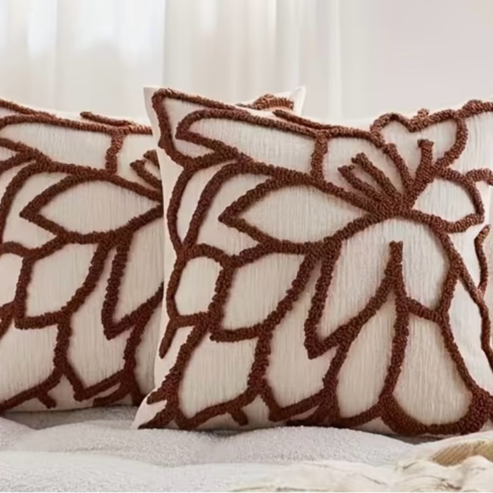 Elegant Brown and Cream Throw Pillow cover Set